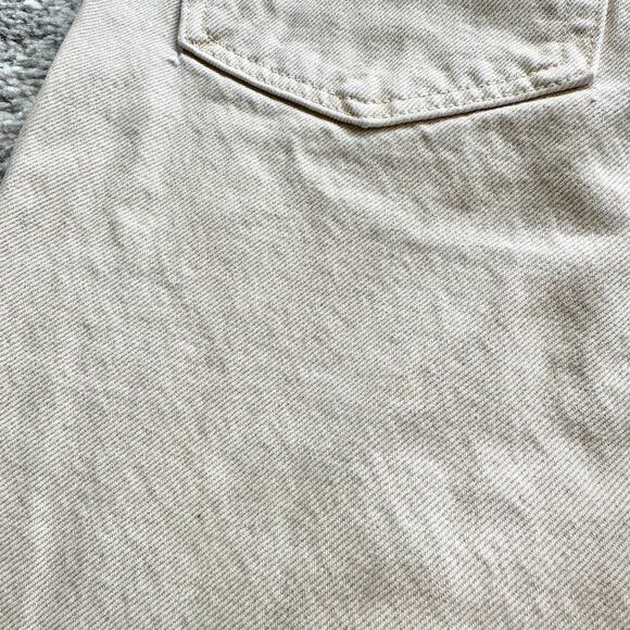 Zara Raw Hem High Rise Straight Jeans in Cream Size 6 - Picture 10 of 11